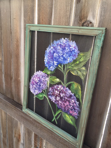 Purple hydrangea, hand painting