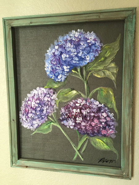 Purple hydrangea, hand painting