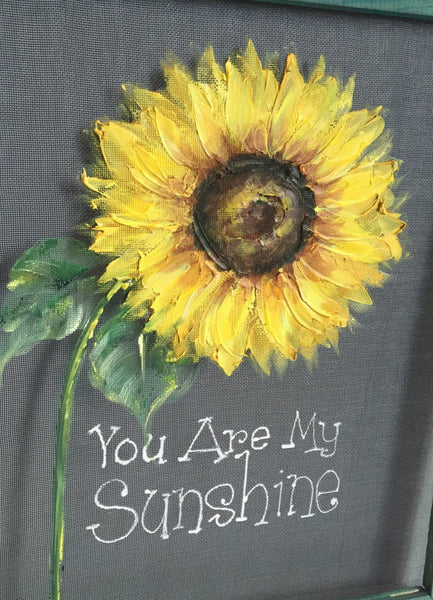 Sunflower,You are my sunshine,Window screen,outdoor art,porch decor