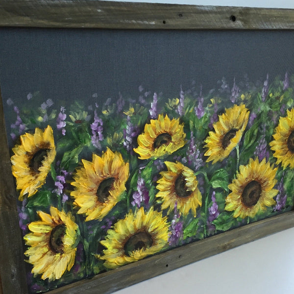 Sunflower Field,palled wood frame, recycled,upscycled,