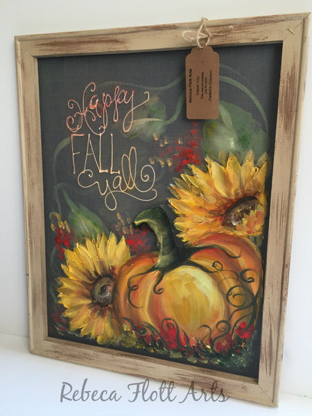 Happy Fall Y'all, porch decor, outdoor art, window screen art,