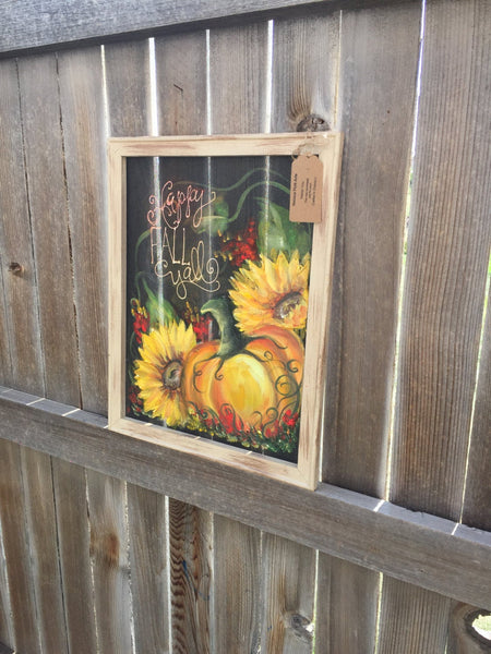 Happy Fall Y'all, porch decor, outdoor art, window screen art,