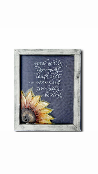Inspirational quote and sunflower