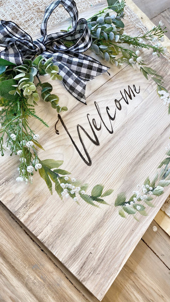 Welcome handmade sign
