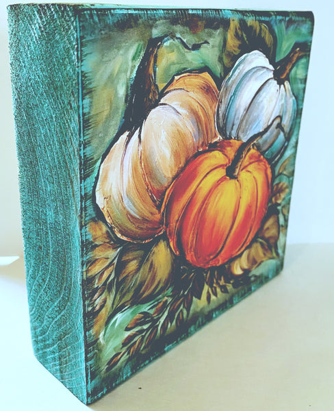Trio pumpkin tier tray decor,