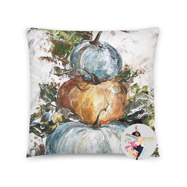 Pumpkin Art Pillow Decor, Pumpkin Decor, Fall Art, Fall Decor, Fall Painting, Pumpkin Painting, Artist Print Pillow,  Print