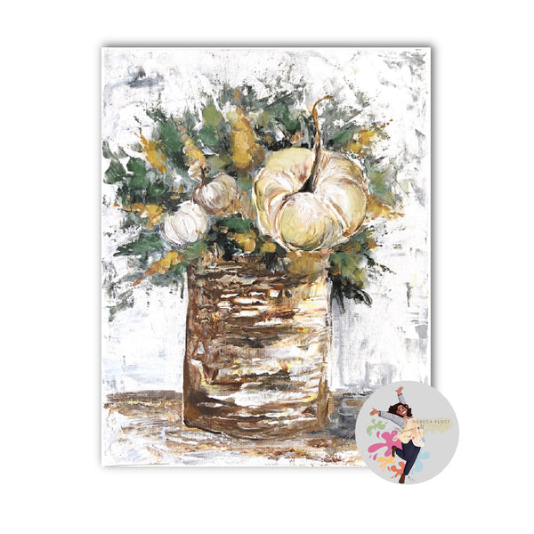 Hello Dear Fall, Original Art on Canvas