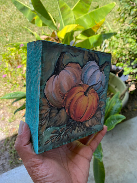 Trio pumpkin tier tray decor,