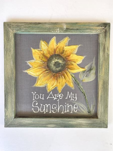 you are my sunshine, sunflower, window screen hand painted art