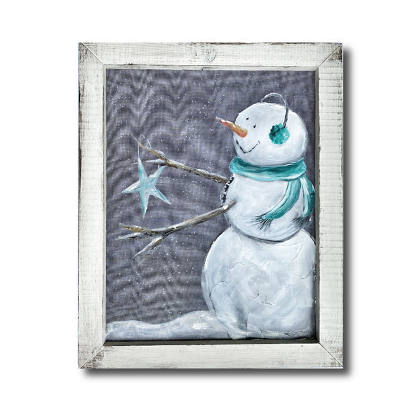 Snowman holding a star