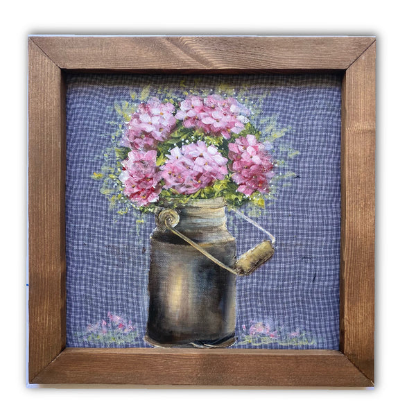 Pink Hydrangea and wildflowers