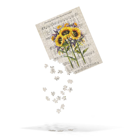 Jigsaw puzzle Amazing Grace with Sunflowers by Rebeca Flott Arts