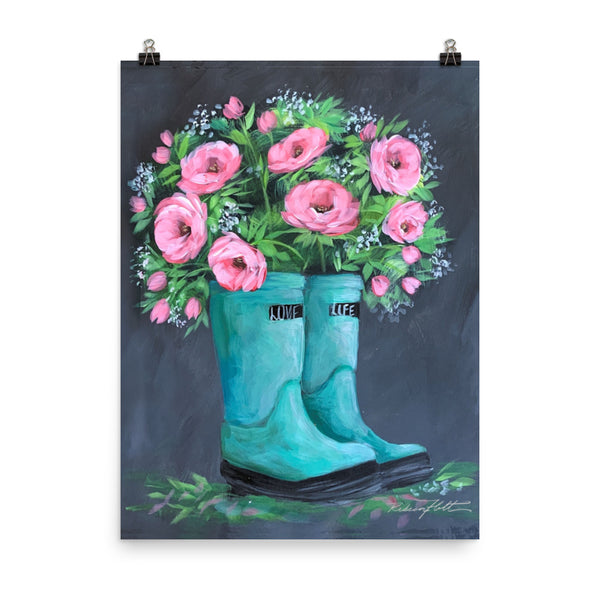 Love Life Teal Booth by Rebeca Flott