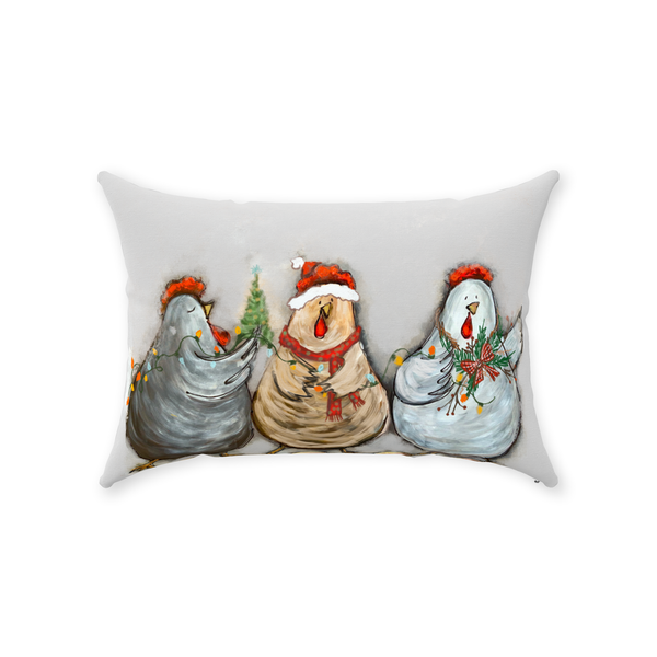 Rustic Christmas Chickens by Rebeca Flott Arts
