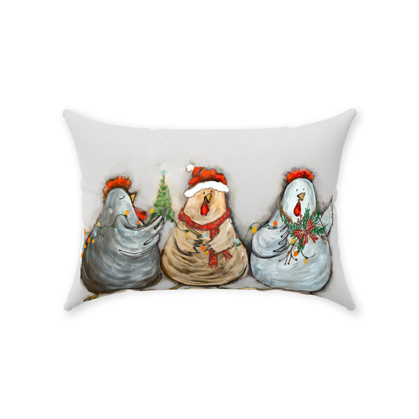 Rustic Christmas Chickens by Rebeca Flott Arts