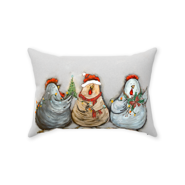 Rustic Christmas Chickens by Rebeca Flott Arts