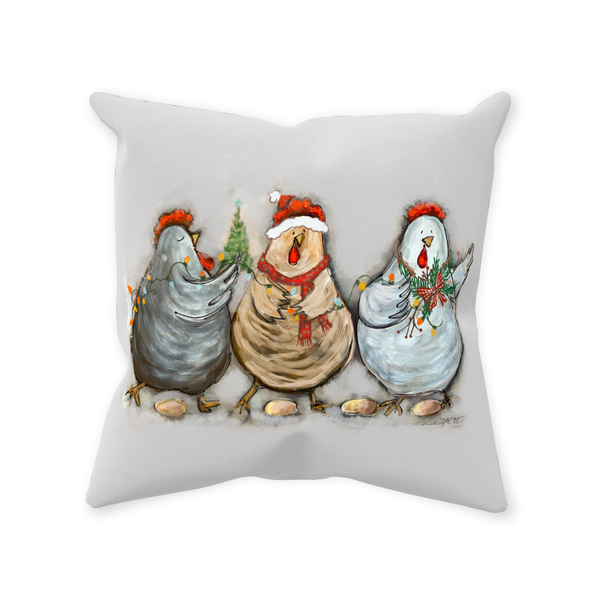Rustic Christmas Chickens by Rebeca Flott Arts