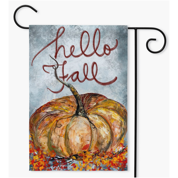 hello fall, Yard sign , Personalized garden flag,Garden Flag,Hello Fall , Garden Flag for fall , Farmhouse