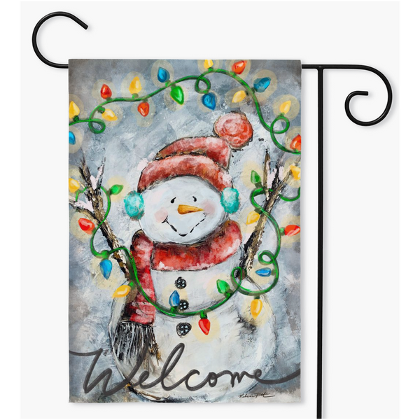 Welcome snowman  Snowman Garden Flag, Snowman Family, Christmas Garden Flag, Merry Christmas Double Sided Yard Outdoor, Snowman Gift