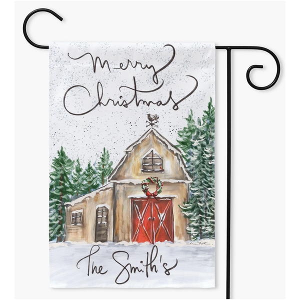 Customized Christmas Barn Flags - Personalize Your Family Name Christmas, barn flags,custom,garden flags holiday decor