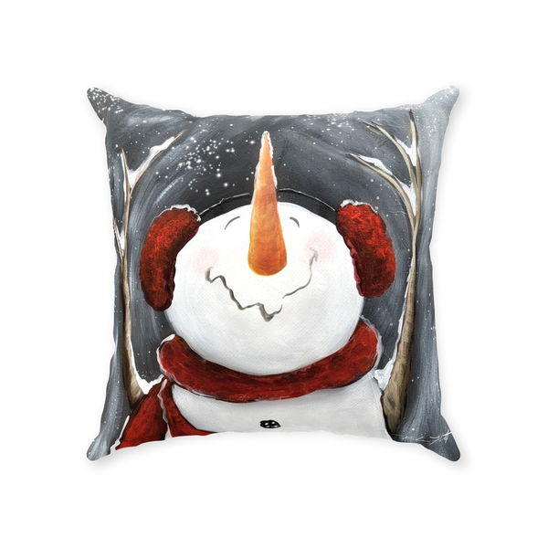 hey There Snowman Pillow by Rebeca Flott
