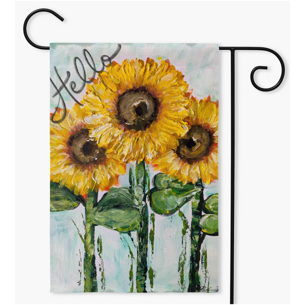 Sunflowers trio of Love, Garden Flags Custom Yard FlagS spring Yard Decor | RV Campsite Gift | Welcome Flag | Yard Art | Outdoor Decor