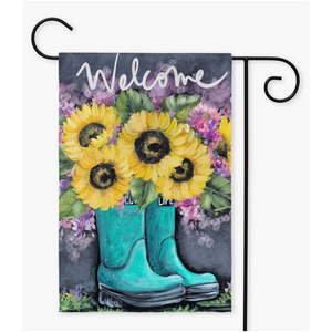 Selah Welcome Boots,Sunflower Garden Flag,