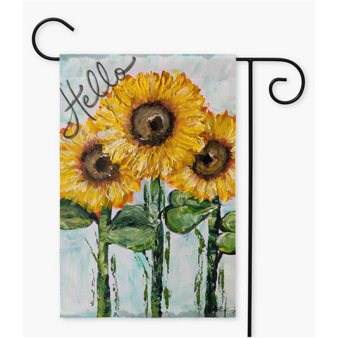 Sunflowers trio of Love, Garden Flags Custom Yard FlagS spring Yard Decor | RV Campsite Gift | Welcome Flag | Yard Art | Outdoor Decor