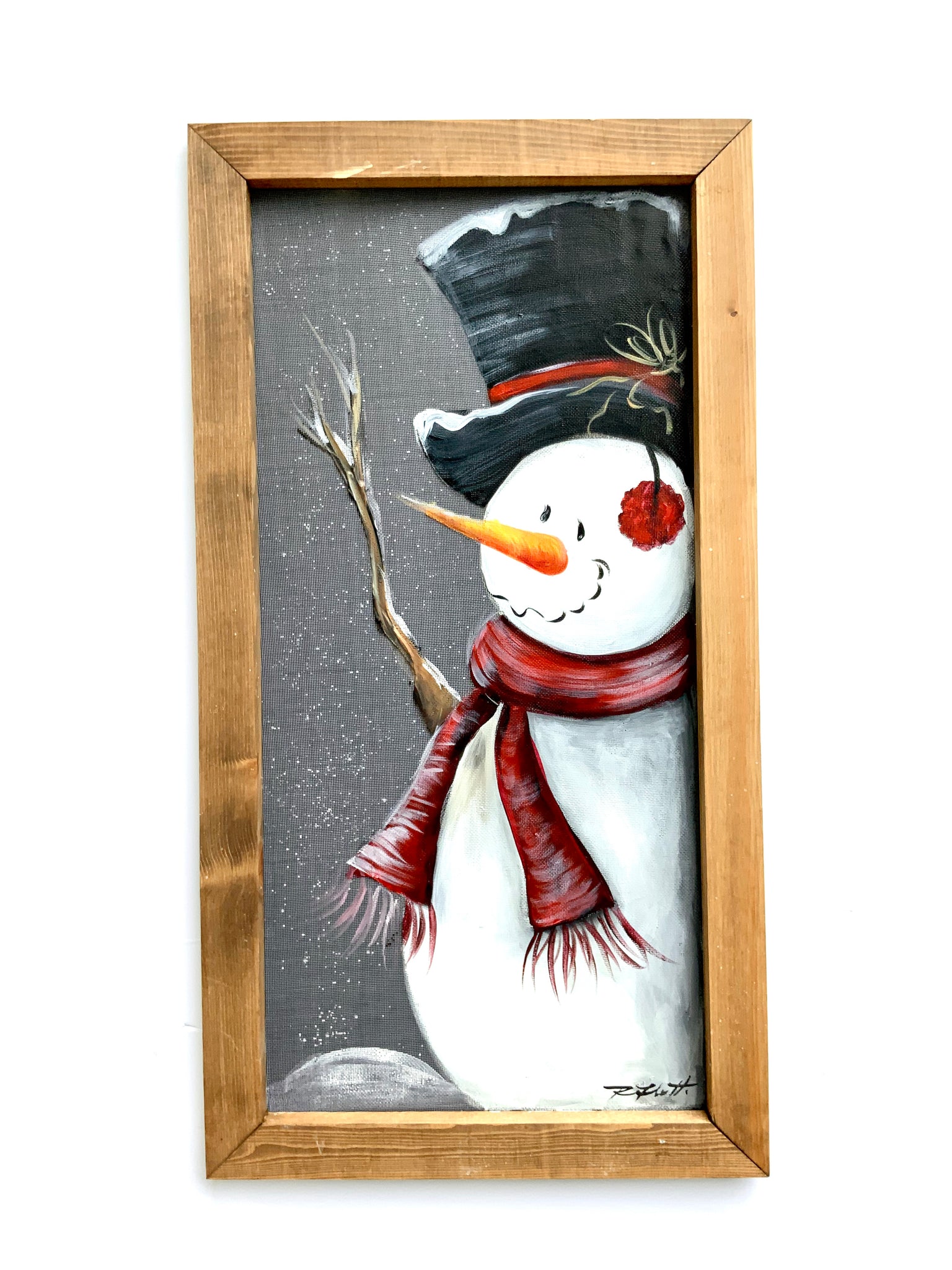 Happy Snowman, Porch Decor winter Snowman on Screen
