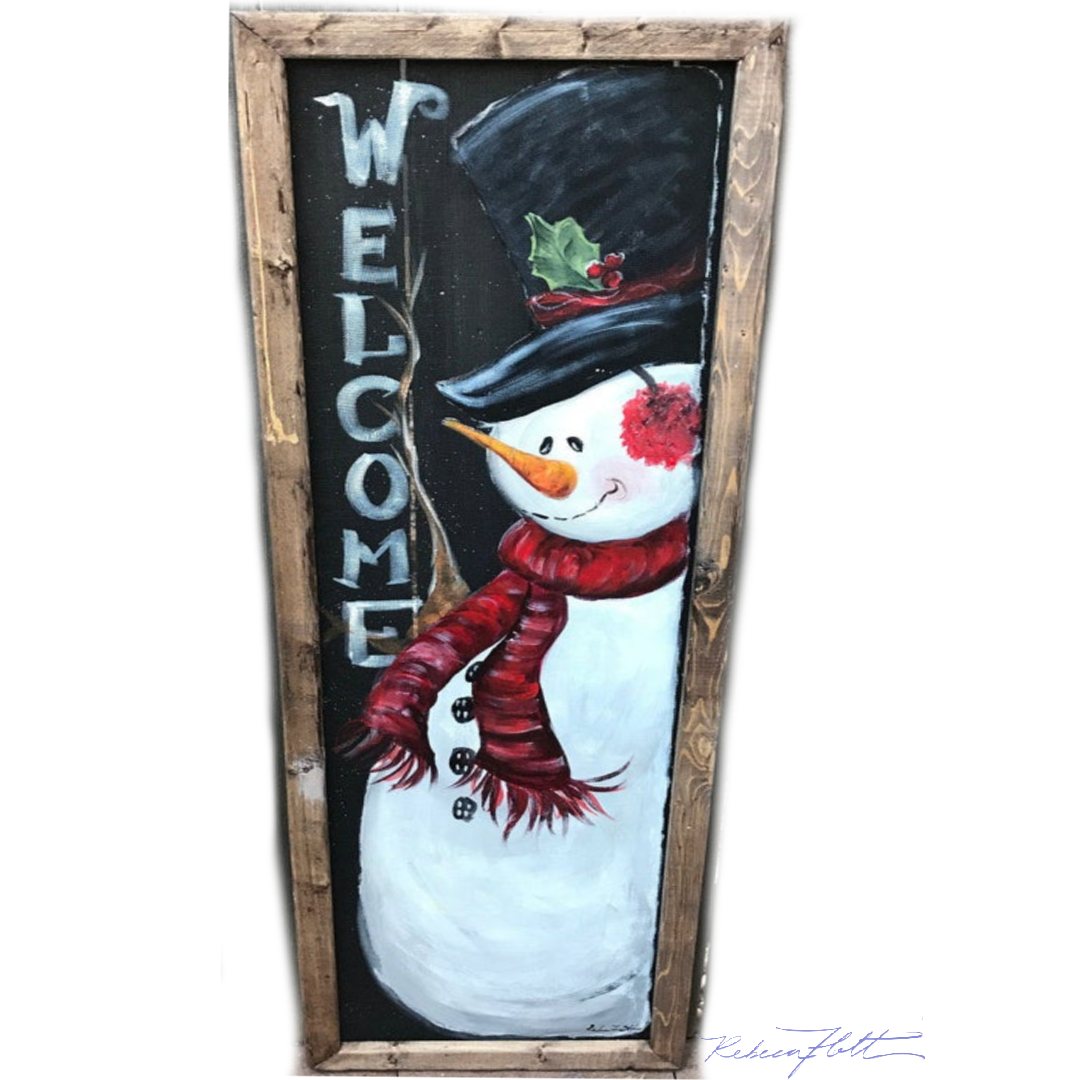 Welcome Snowman Sign
