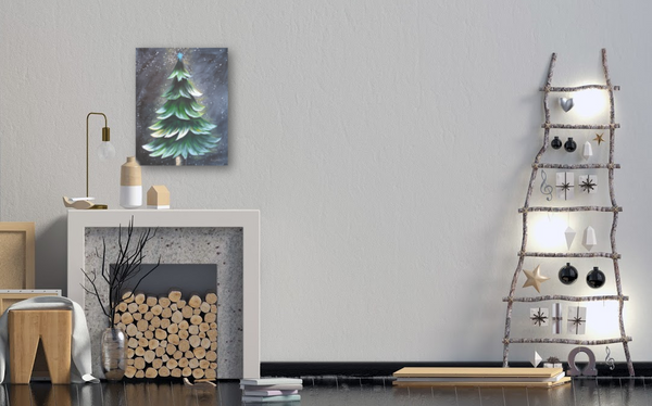 Rustic Christmas Tree by Rebeca Flott Arts