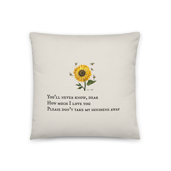 You are my sunshine pillow Case by Rebeca Flott Arts