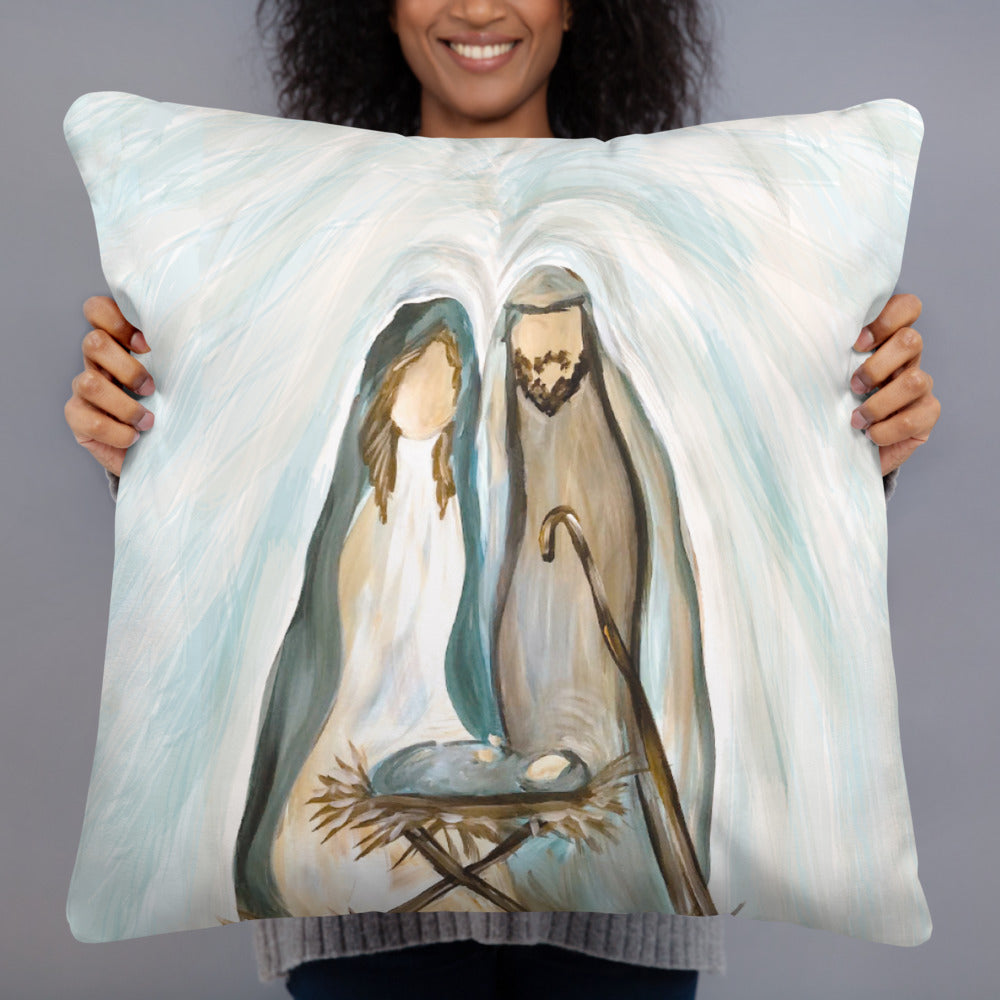 Nativity Pillow by Rebeca Flott Arts