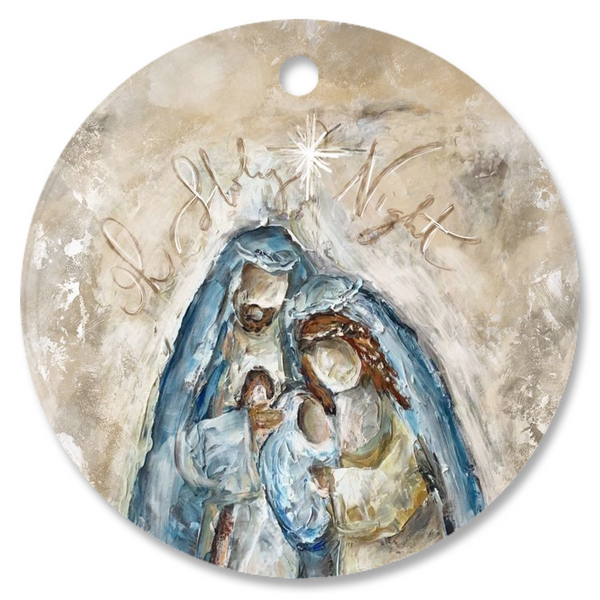 Nativity by Rebeca Flott Porcelain Ornament- oh Holy Night