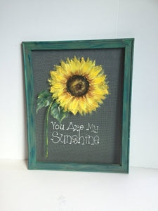 Sunflower,You are my sunshine,Window screen,outdoor art,porch decor