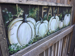 White pumpkins , fall decor ,outdoor fall art,Fall