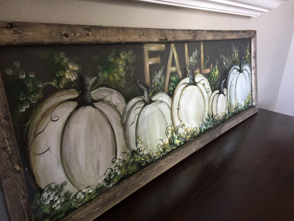 White pumpkins , fall decor ,outdoor fall art,Fall