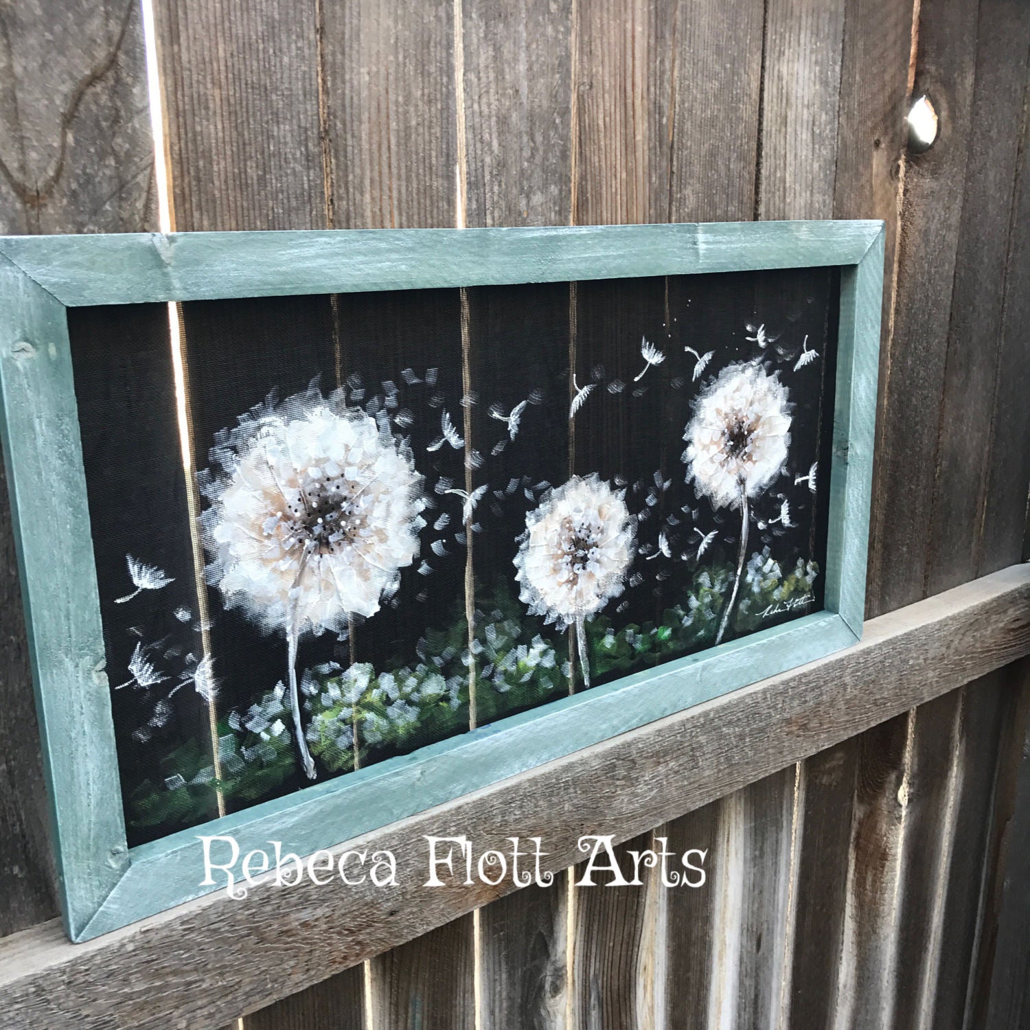 Hand Painted, Day dream dandelion , farmhouse style wall art, porch decor , wall art , dandelion