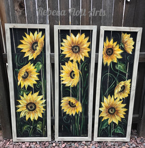 Set of 3 sunflowers, huge  sunflowers