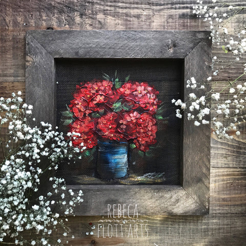 Mini - Red hydrangeas