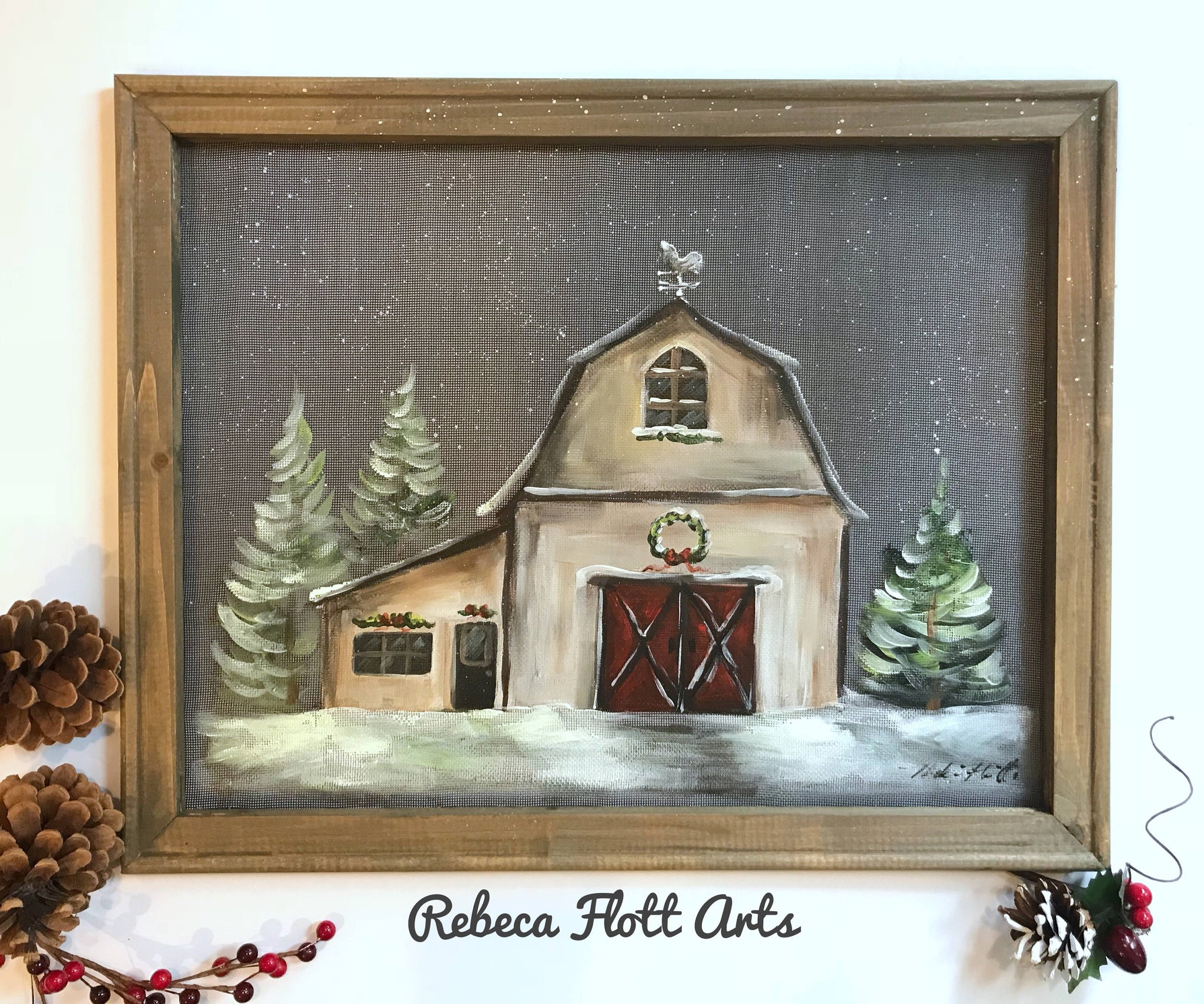 Christmas barn 16x20