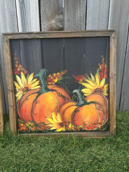 Fall pumpkin, Fall screen, porch decor