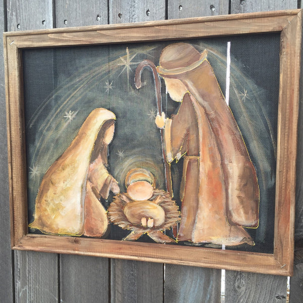 Nativity hand painting