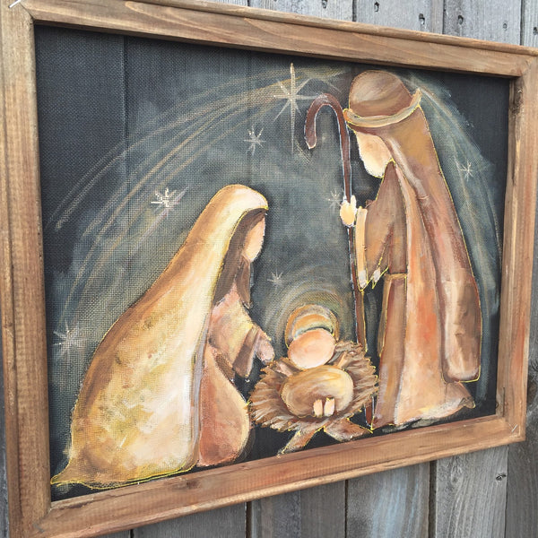 Nativity hand painting