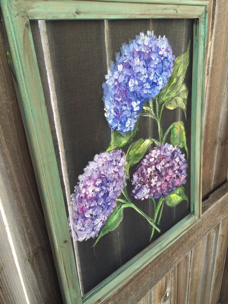 Purple hydrangea, hand painting