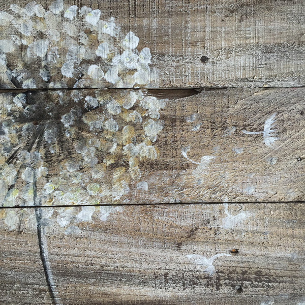 Dandelion on rustic wood,reclaimed wood,original handmade,