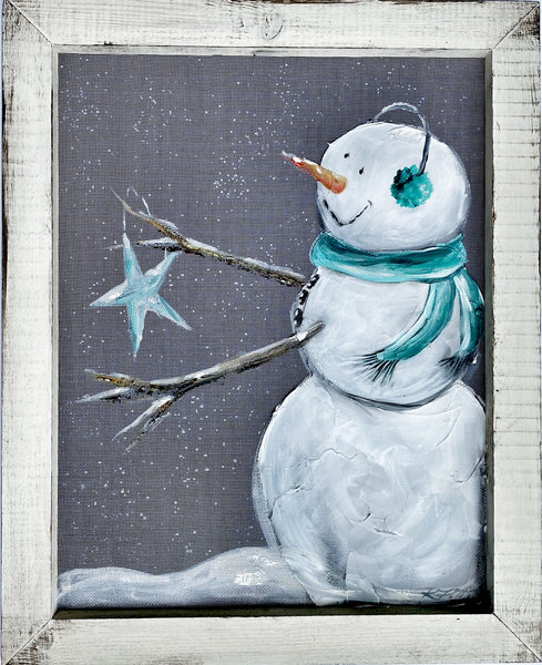 Snowman holding a star