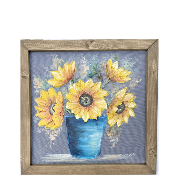 Vase of sunflowers, ORIGINAL, hand painted,SUNFLOWERS