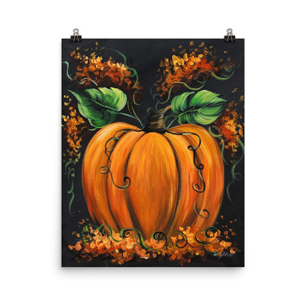 Orange Cinderella ORiginal Print,fall decor, Rustic Fall Decor