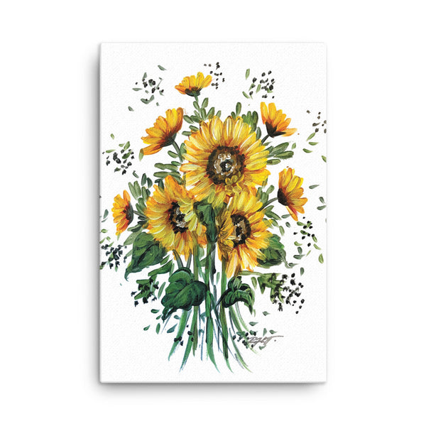 Sunflower on Canvas Rebeca Flott Arts
